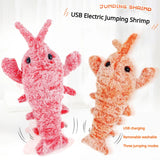 Interactive Plush Pet Toy | USB Rechargeable Jumping Shrimp for Cats and Small Dogs 1
