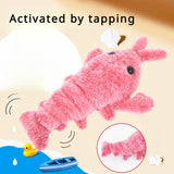 Interactive Plush Pet Toy | USB Rechargeable Jumping Shrimp for Cats and Small Dogs 2