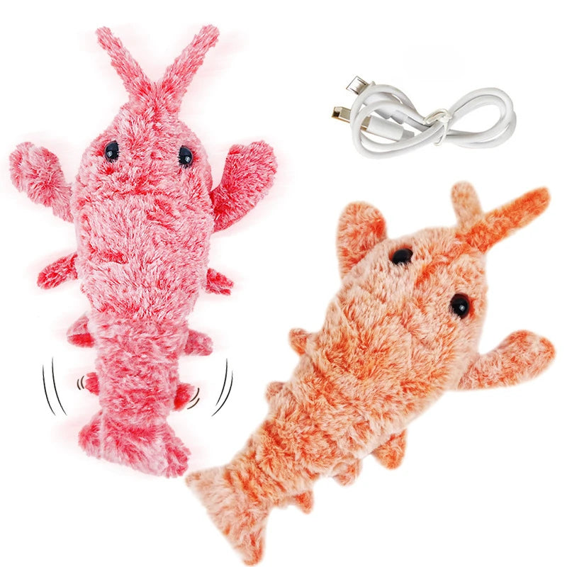 Interactive Plush Pet Toy | USB Rechargeable Jumping Shrimp for Cats and Small Dogs 5