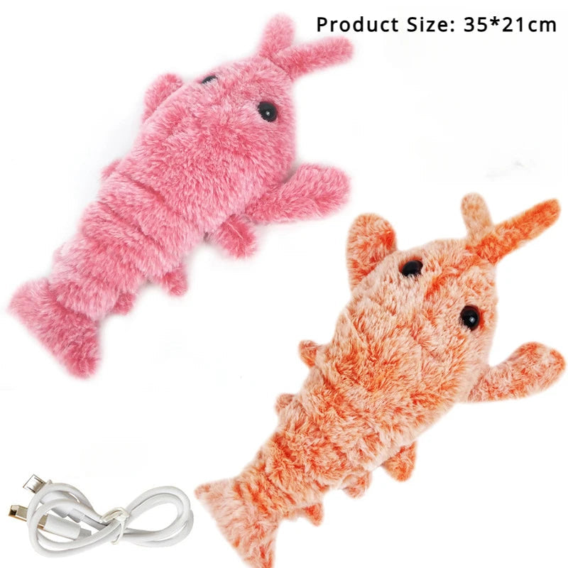 Interactive Plush Pet Toy | USB Rechargeable Jumping Shrimp for Cats and Small Dogs 6