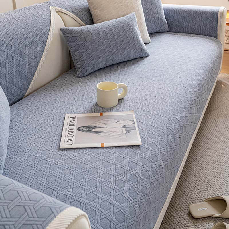 Jacquard Chenille Fabric Water-resistant & Oil-proof Plush Couch Cover