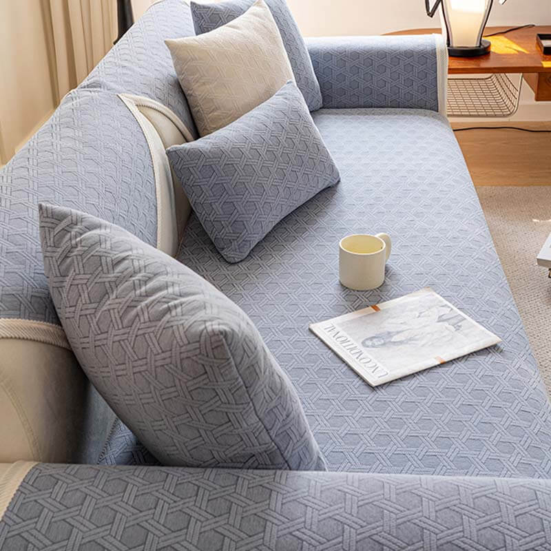 Jacquard Chenille Fabric Water-resistant & Oil-proof Plush Couch Cover