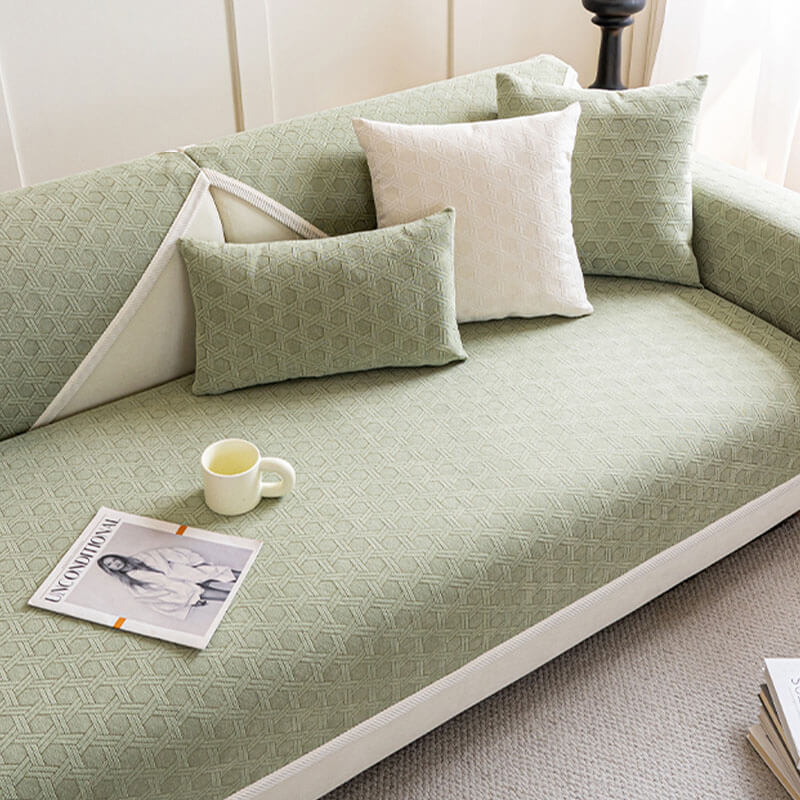 Jacquard Chenille Fabric Water-resistant & Oil-proof Plush Couch Cover
