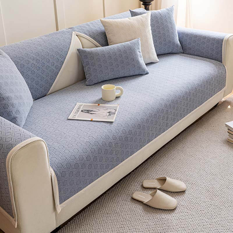 Jacquard Chenille Fabric Water-resistant & Oil-proof Plush Couch Cover