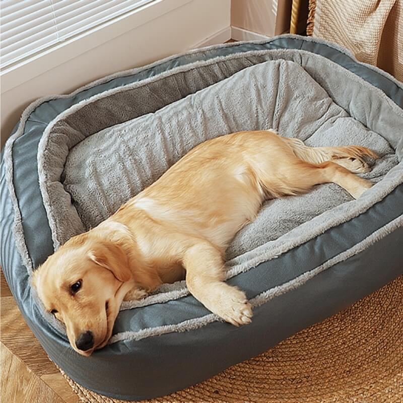 Large Dog Bed | Cozy Plush Orthopedic Sleeping Cradle | Comfortable and Durable 2