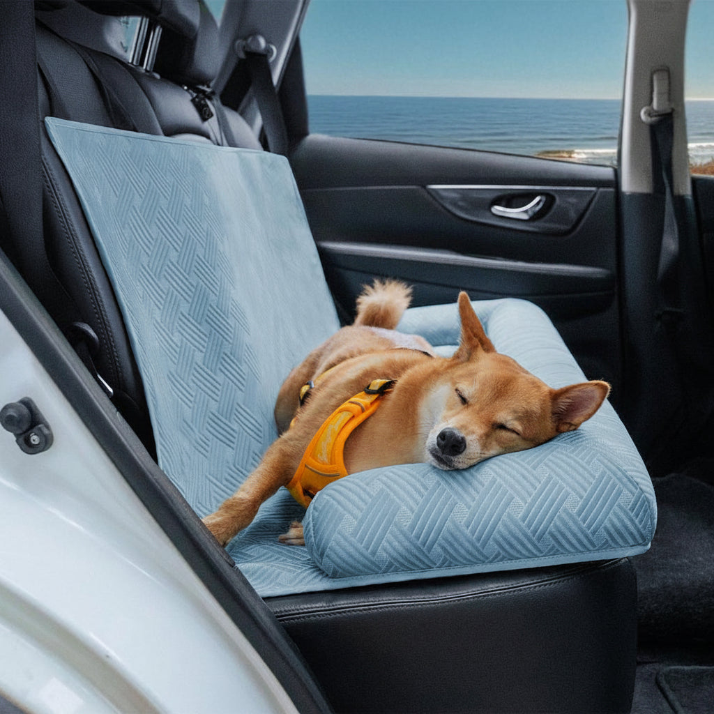 Large Dog Cooling Car Seat Bed | Comfortable Travel Bolster for Hot Weather 2