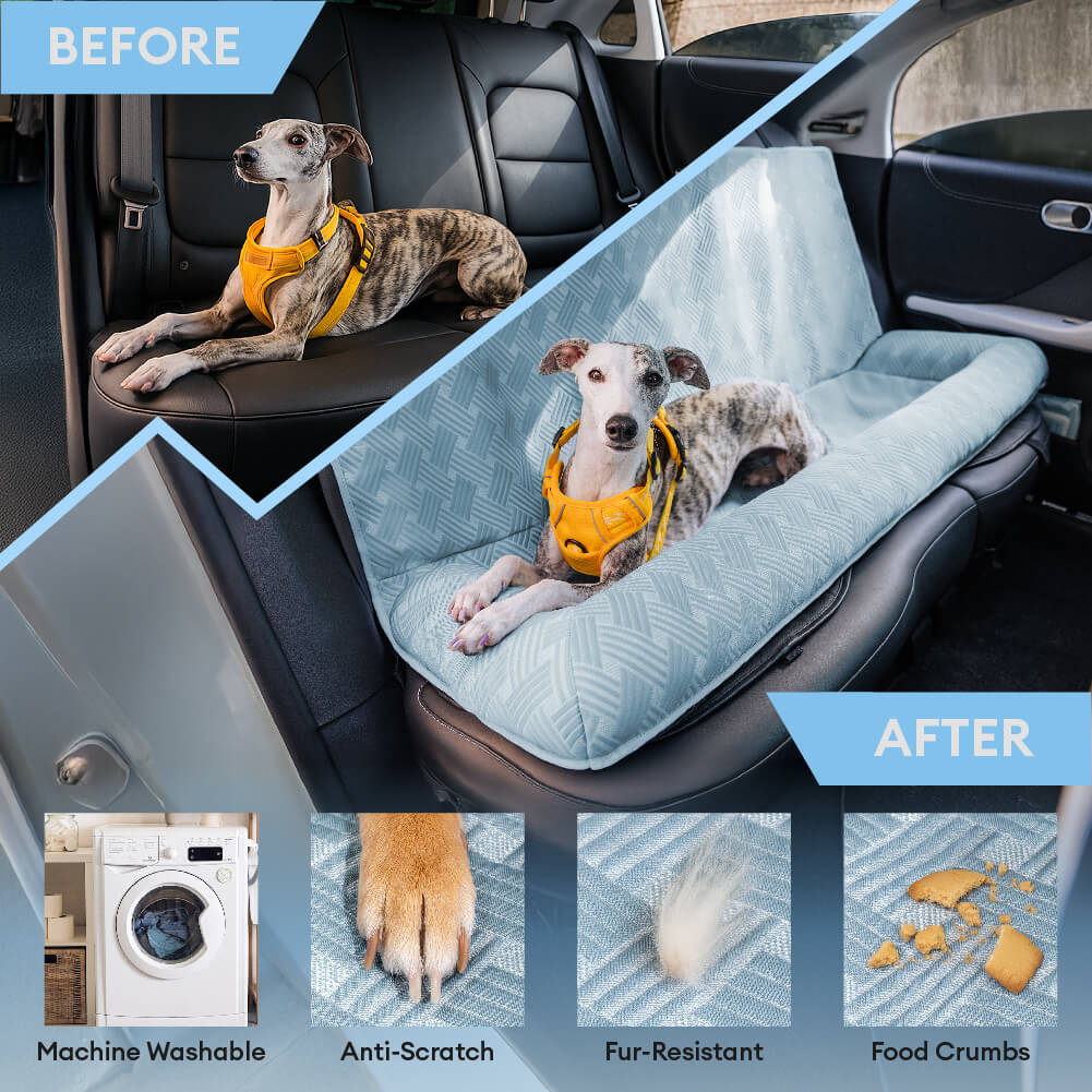 Large Dog Cooling Car Seat Bed | Comfortable Travel Bolster for Hot Weather 5