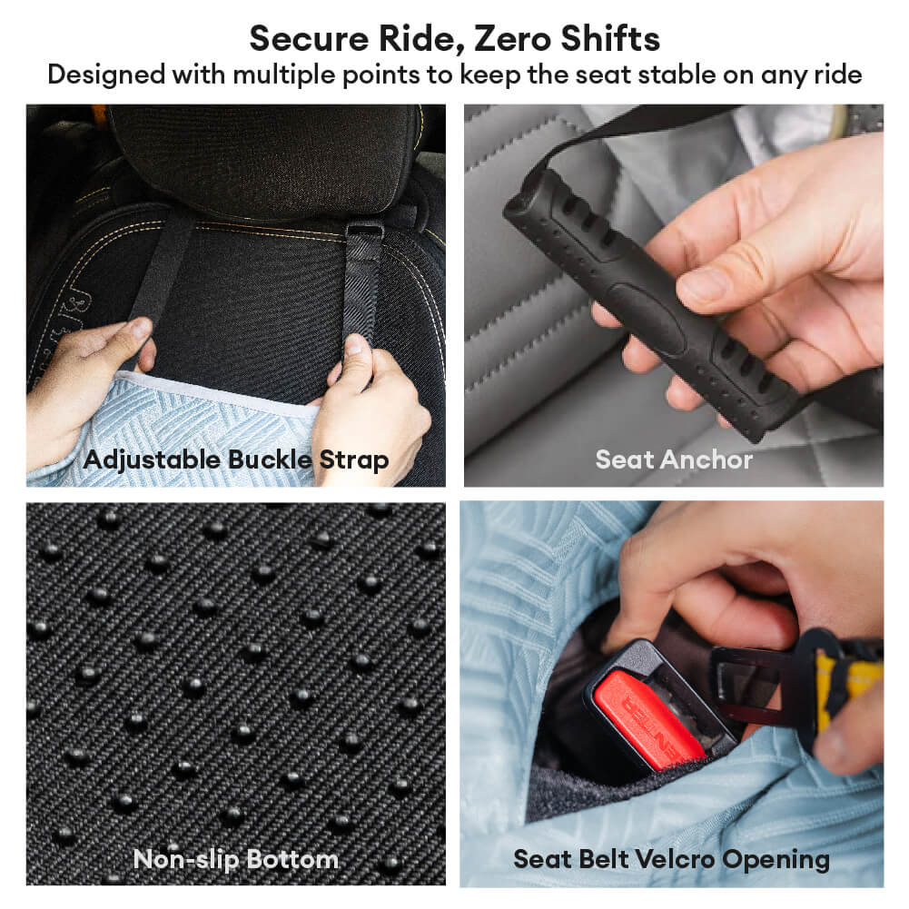 Large Dog Cooling Car Seat Bed | Comfortable Travel Bolster for Hot Weather 7