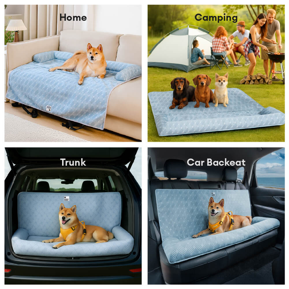 Large Dog Cooling Car Seat Bed | Comfortable Travel Bolster for Hot Weather 8