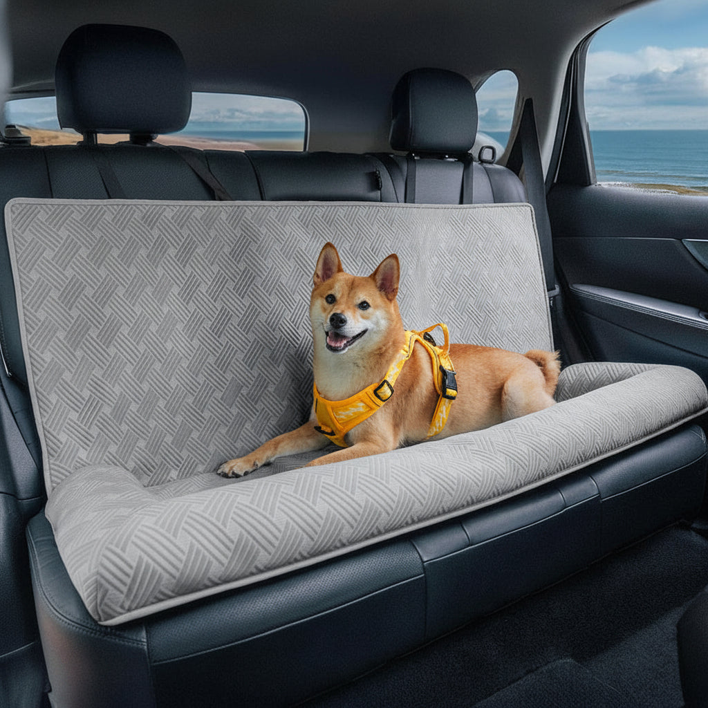 Large Dog Cooling Car Seat Bed | Comfortable Travel Bolster for Hot Weather 9