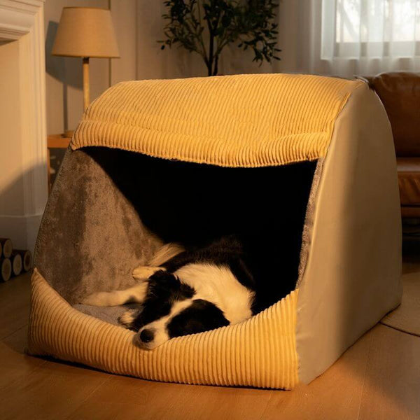 Large Dog Flannel Tent Bed | Cozy Detachable Insulated Design 0