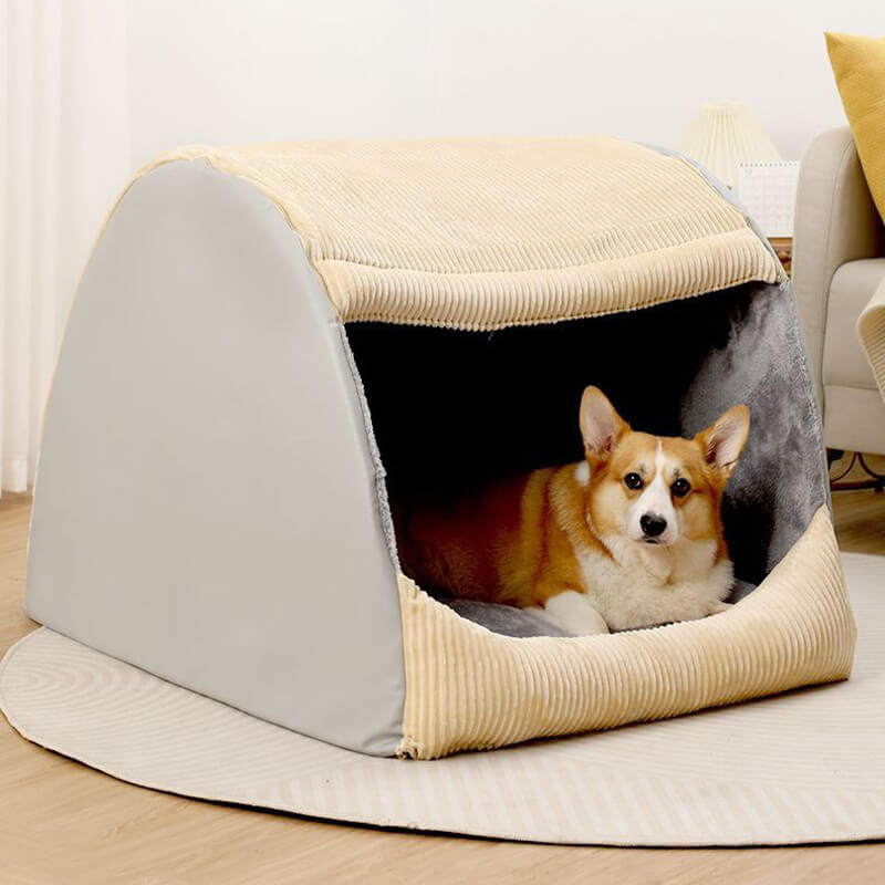 Large Dog Flannel Tent Bed | Cozy Detachable Insulated Design 2