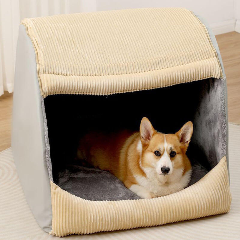 Large Dog Flannel Tent Bed | Cozy Detachable Insulated Design 7