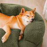 Large Orthopedic Diamond Velvet Dog Bed | Luxurious Cozy Donut Design 4