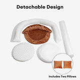 Large Orthopedic Diamond Velvet Dog Bed | Luxurious Cozy Donut Design 6