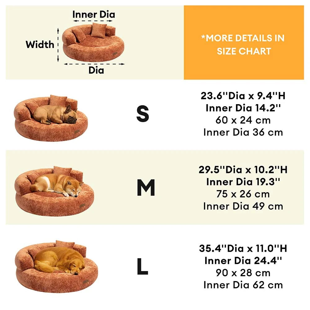 Large Orthopedic Diamond Velvet Dog Bed | Luxurious Cozy Donut Design 8