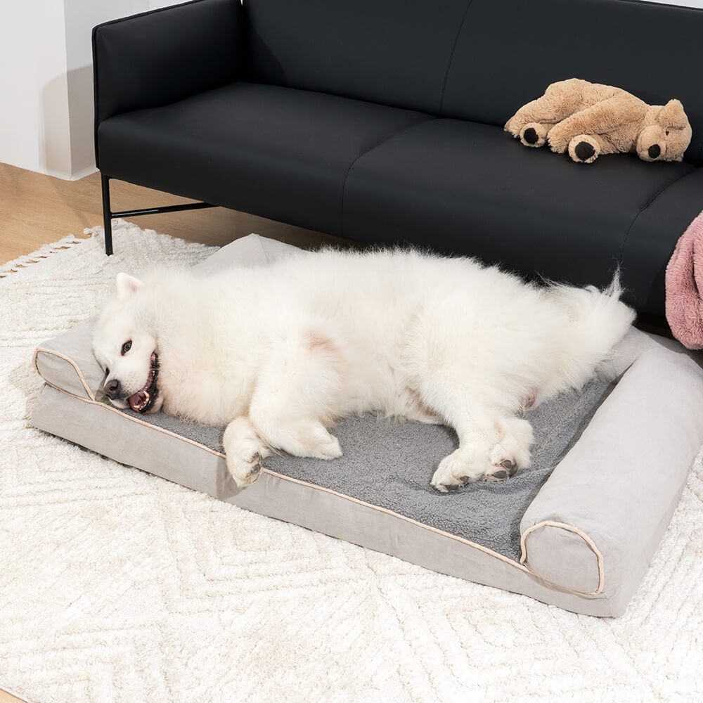 Large Orthopedic Dog Bed | Faux Fleece and Suede | Supportive and Comfortable Pet Mattress 2