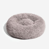 Large Orthopedic Nylon Faux Fur Dog Bed | Soft Cozy Round Design for Joint Relief 0