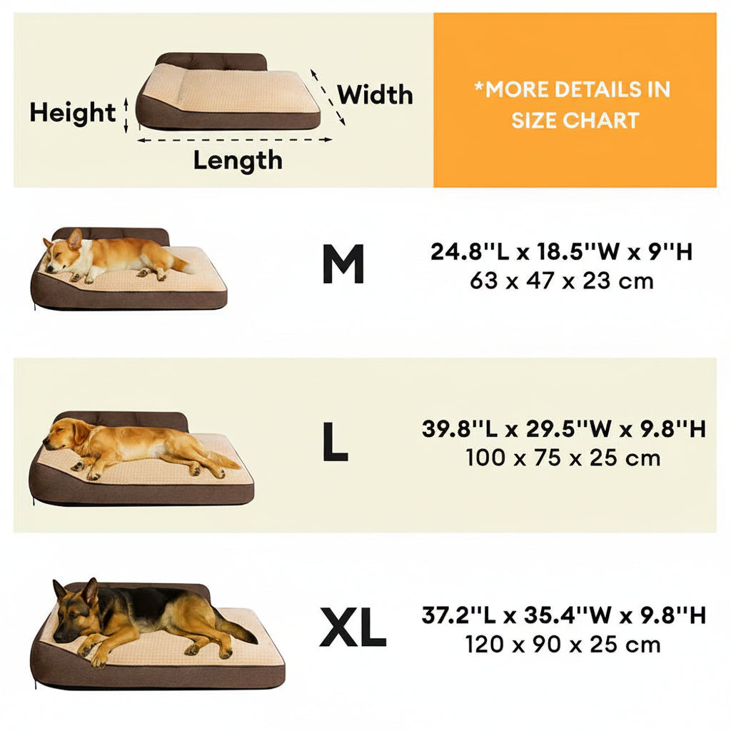 Large Orthopedic Terylene Dog Bed | Thick Supportive Washable Pillow for All Seasons 8