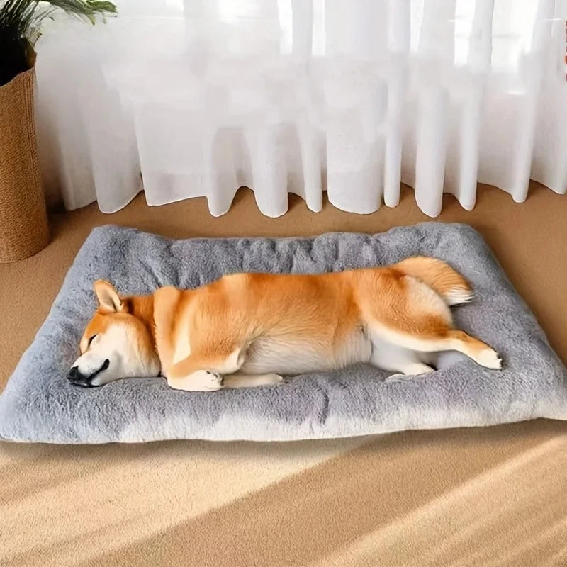 Large Plush Dog Bed Sofa | Thickened Super-Soft Polyester Crate Mat for All Dog Sizes
