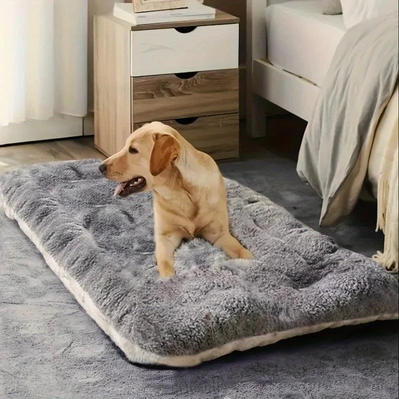 Large Plush Dog Bed Sofa | Thickened Super-Soft Polyester Crate Mat for All Dog Sizes