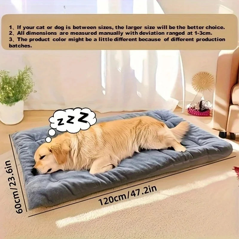 Large Plush Dog Bed Sofa | Thickened Super-Soft Polyester Crate Mat for All Dog Sizes