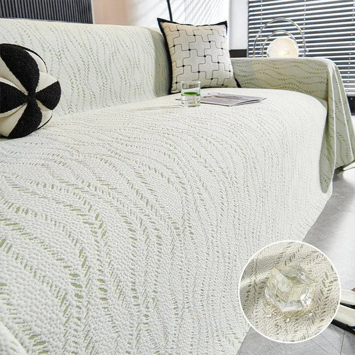 Leaf Pattern Cooling Ice Silk Sofa Protection Large Blanket Comfy Couch Cover