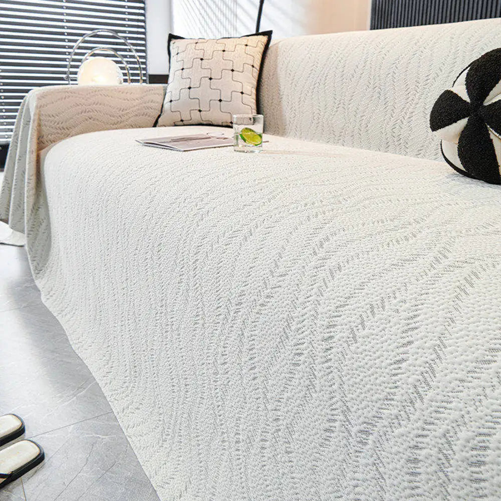 Leaf Pattern Cooling Ice Silk Sofa Protection Large Blanket Comfy Couch Cover