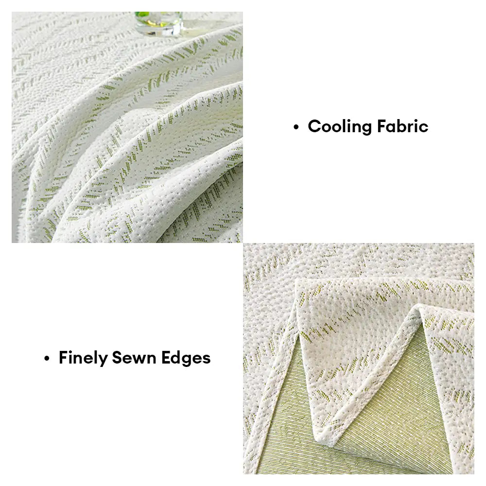 Leaf Pattern Cooling Ice Silk Sofa Protection Large Blanket Comfy Couch Cover