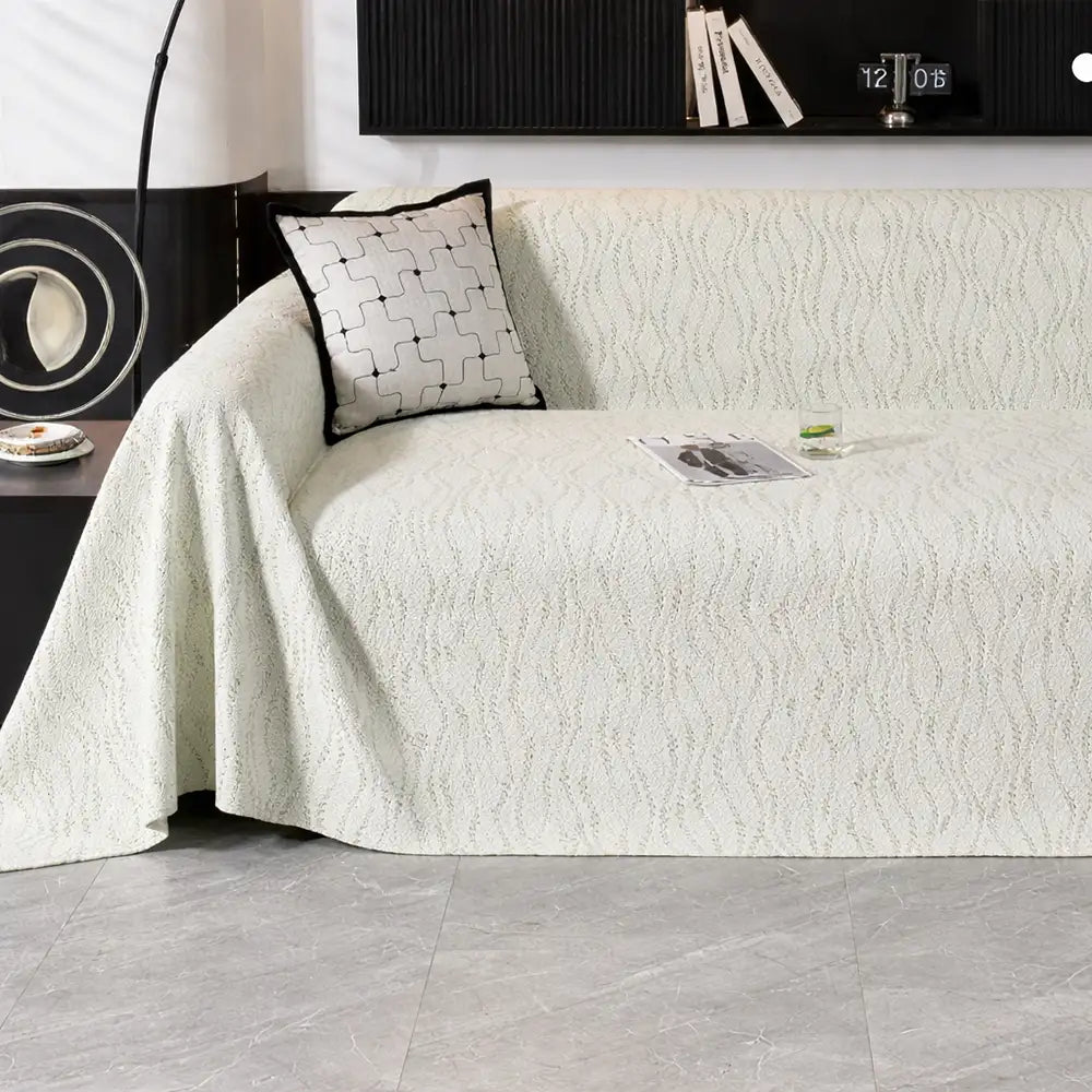 Leaf Pattern Cooling Ice Silk Sofa Protection Large Blanket Comfy Couch Cover