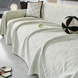 Leaf Pattern Cooling Ice Silk Sofa Protection Large Blanket Comfy Couch Cover