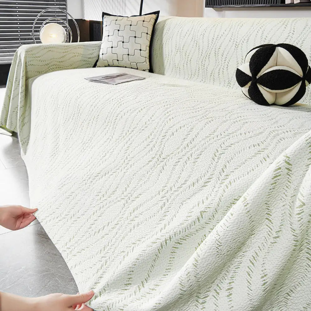 Leaf Pattern Cooling Ice Silk Sofa Protection Large Blanket Comfy Couch Cover