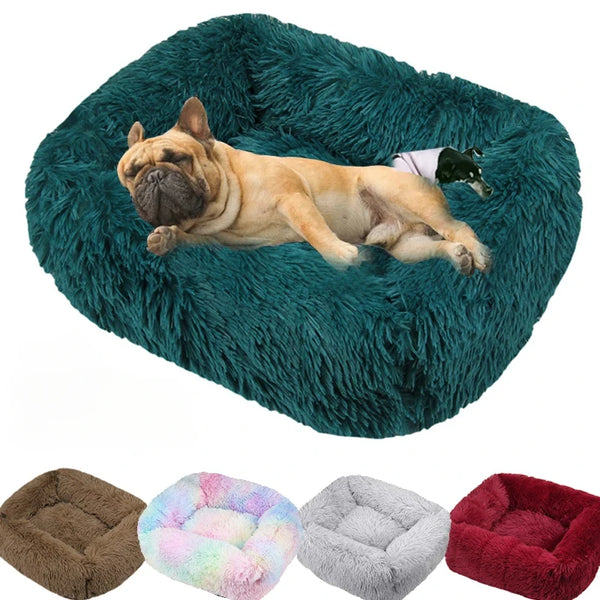 Luxury Long Plush Dog Bed | Washable Calming Kennel Mat for Small to XXL Dogs