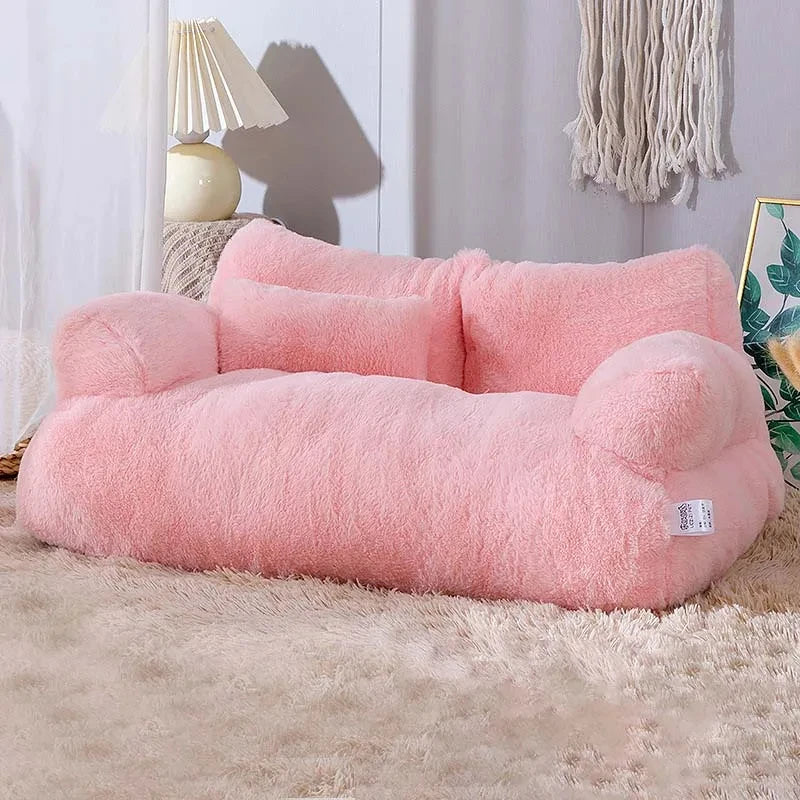 Luxury Plush Cat Bed Sofa | Warm Nest for Small Dogs and Cats