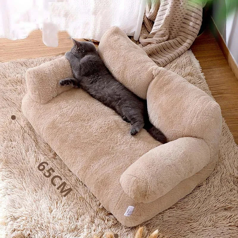 Luxury Plush Cat Bed Sofa | Warm Nest for Small Dogs and Cats