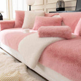 Warm Thick Faux Fur Sofa Protector Non-Slip Deluxe Couch Cover