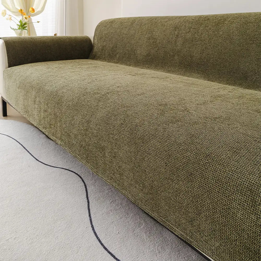 One-Piece Chenille Scratch-Resistant Durable Water-Repellent Non-Slip Stretch Couch Cover