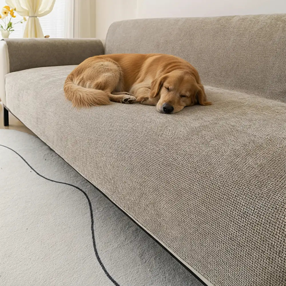One-Piece Chenille Scratch-Resistant Durable Water-Repellent Non-Slip Stretch Couch Cover