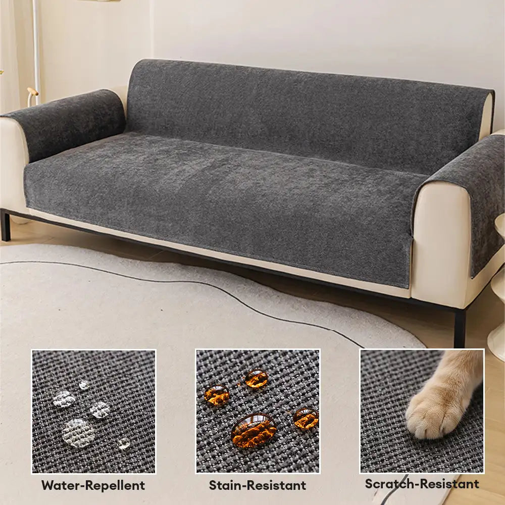 One-Piece Chenille Scratch-Resistant Durable Water-Repellent Non-Slip Stretch Couch Cover