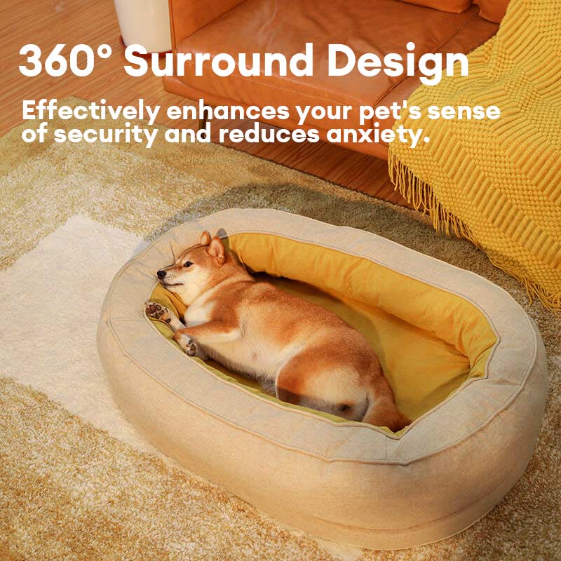Orthopedic Dog Bed | Cozy Cotton Fleece Donut Design | Large Anti-Slip Waterproof Pet Bed 1