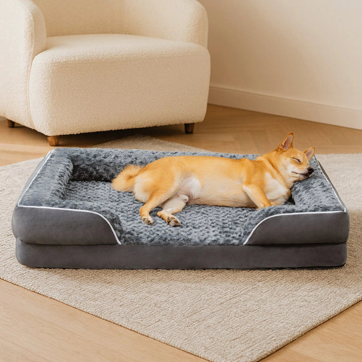 Orthopedic Dog Bed | Water-Repellent Plush Foam Pet Mattress | Supportive and Comfortable 0