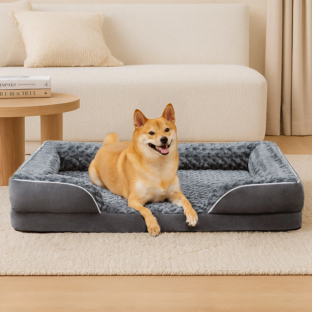 Orthopedic Dog Bed | Water-Repellent Plush Foam Pet Mattress | Supportive and Comfortable 1