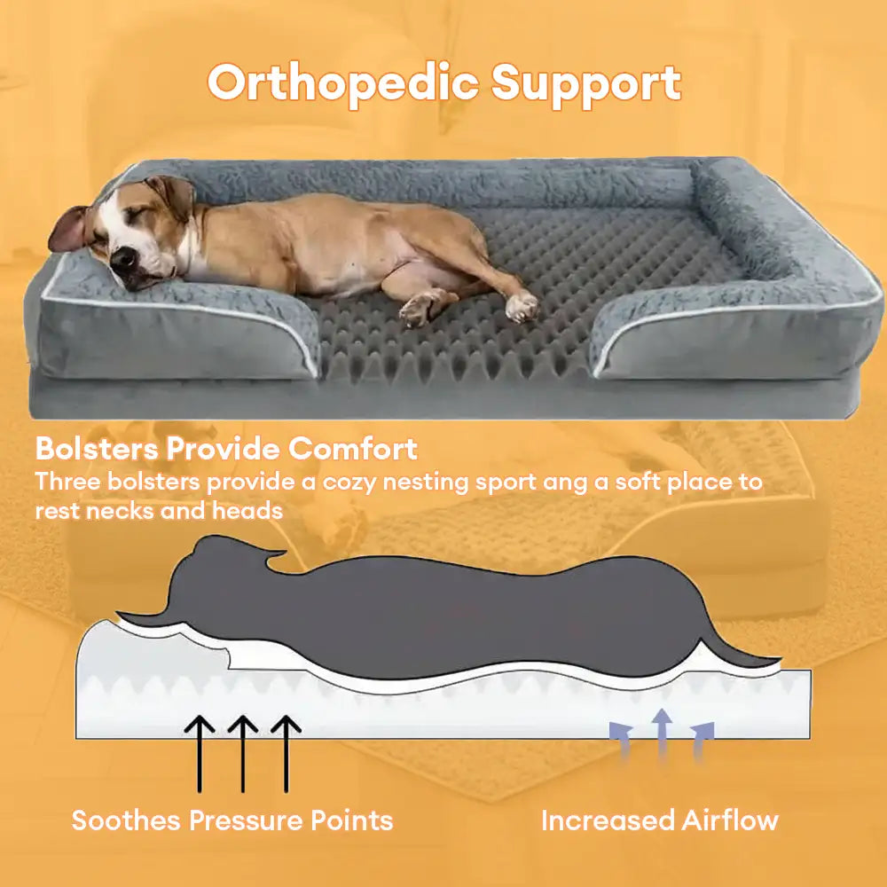 Orthopedic Dog Bed | Water-Repellent Plush Foam Pet Mattress | Supportive and Comfortable 3