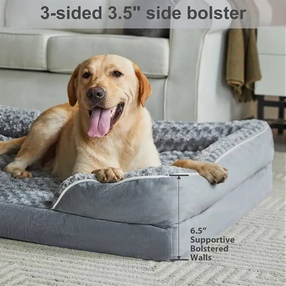Orthopedic Dog Bed | Water-Repellent Plush Foam Pet Mattress | Supportive and Comfortable 4