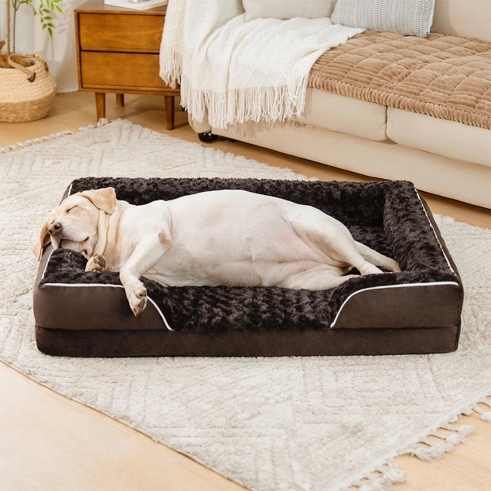 Orthopedic Dog Bed | Water-Repellent Plush Foam Pet Mattress | Supportive and Comfortable 9
