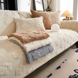 Paw Print Cute Plush Thick Sofa Decoration Non-slip Elegant Couch Cover