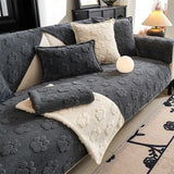 Paw Print Cute Plush Thick Sofa Decoration Non-slip Elegant Couch Cover