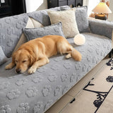 Paw Print Cute Plush Thick Sofa Decoration Non-slip Elegant Couch Cover