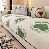 Paw Print Soft Polar Fleece Sofa Protector Non-slip Waterproof Couch Cover