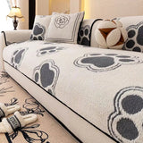 Paw Print Soft Polar Fleece Sofa Protector Non-slip Waterproof Couch Cover